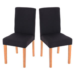 2x Esszimmerstuhl Littau ~ Textil schwarz helle Beine