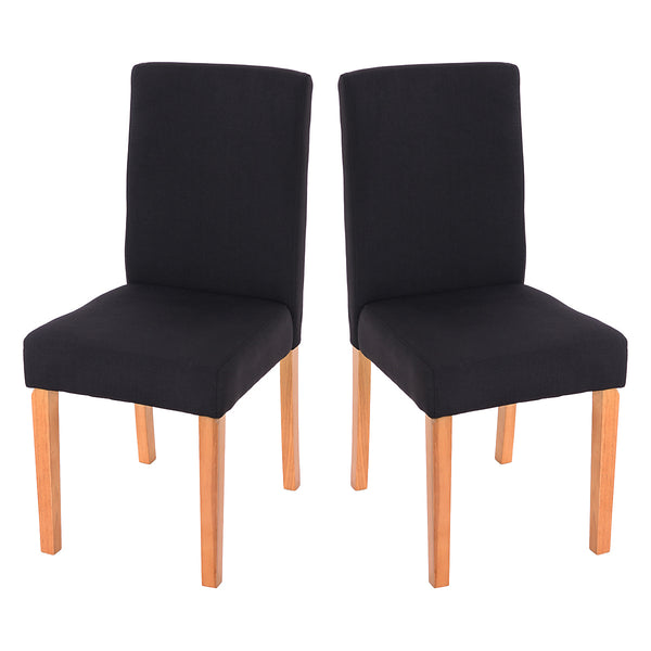 2x Esszimmerstuhl Littau ~ Textil schwarz helle Beine