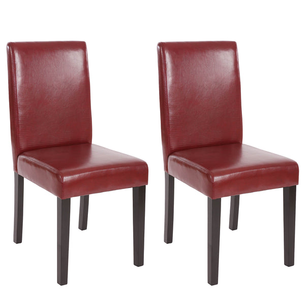 2x Esszimmerstuhl Littau ~ rot-braun dunkle Beine