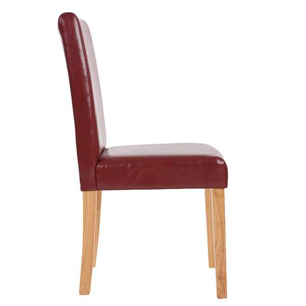 2x Esszimmerstuhl Littau rot-braun helle Beine