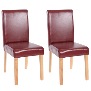 2x Esszimmerstuhl Littau rot-braun helle Beine