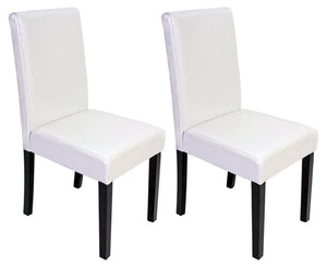 2x Esszimmerstuhl Littau weiss dunkle Beine