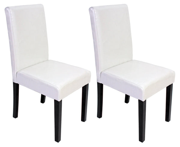 2x Esszimmerstuhl Littau weiss dunkle Beine