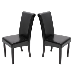 2x Esszimmerstuhl Novara II Leder ~ schwarz dunkle Beine