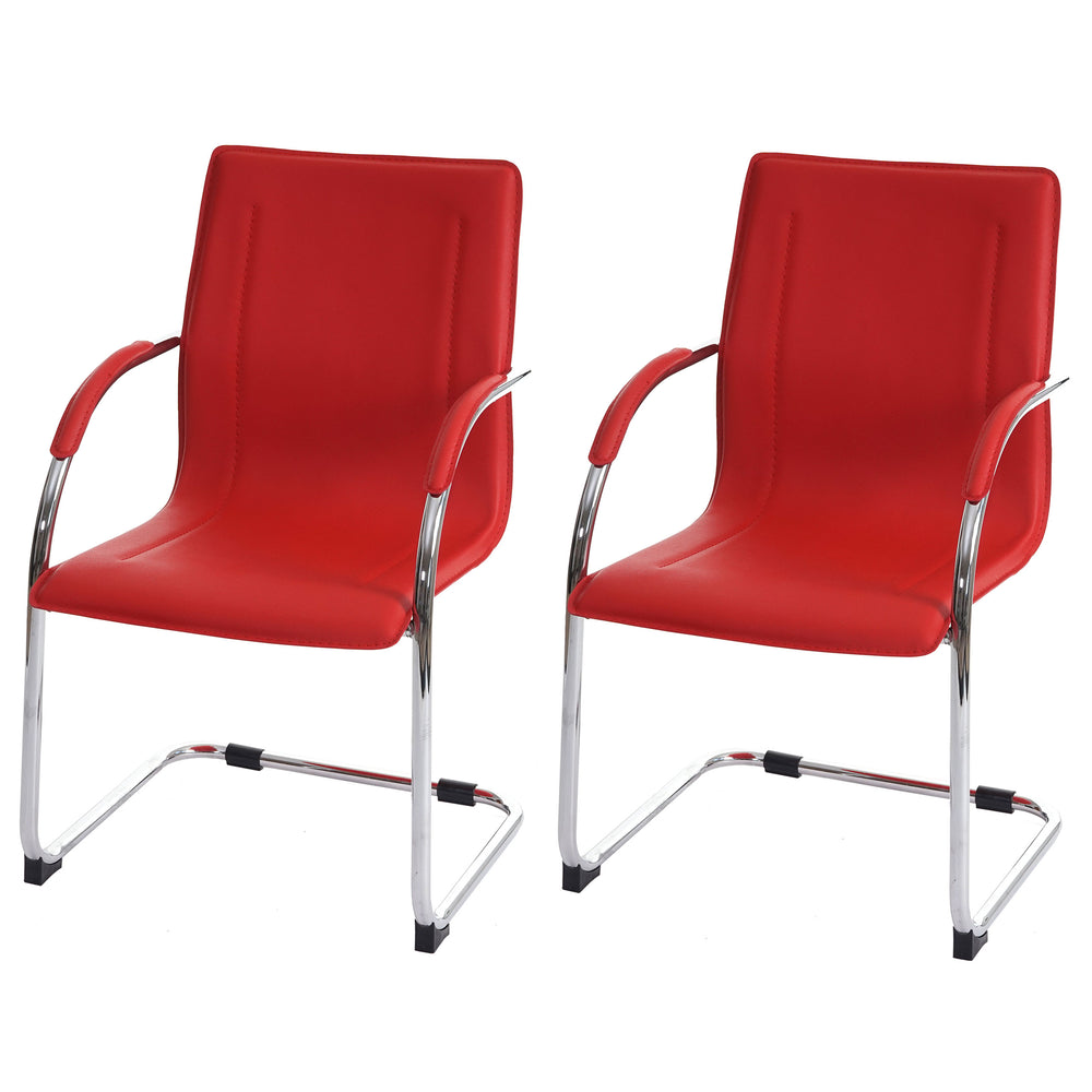2x Esszimmerstuhl Samara, Freischwinger rot