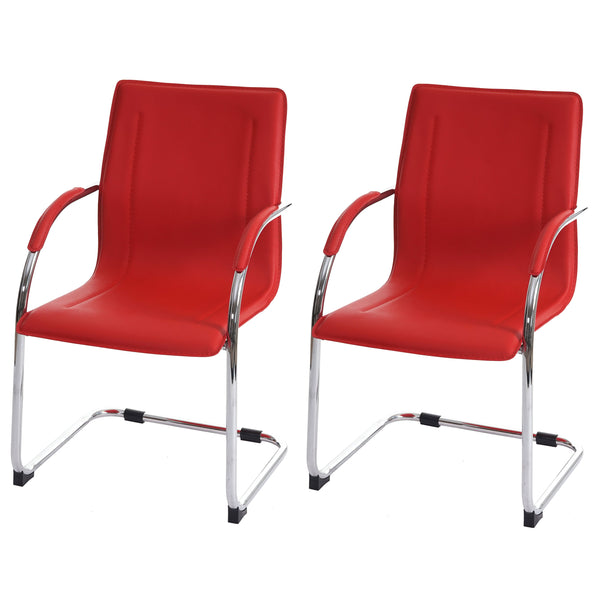 2x Esszimmerstuhl Samara, Freischwinger rot
