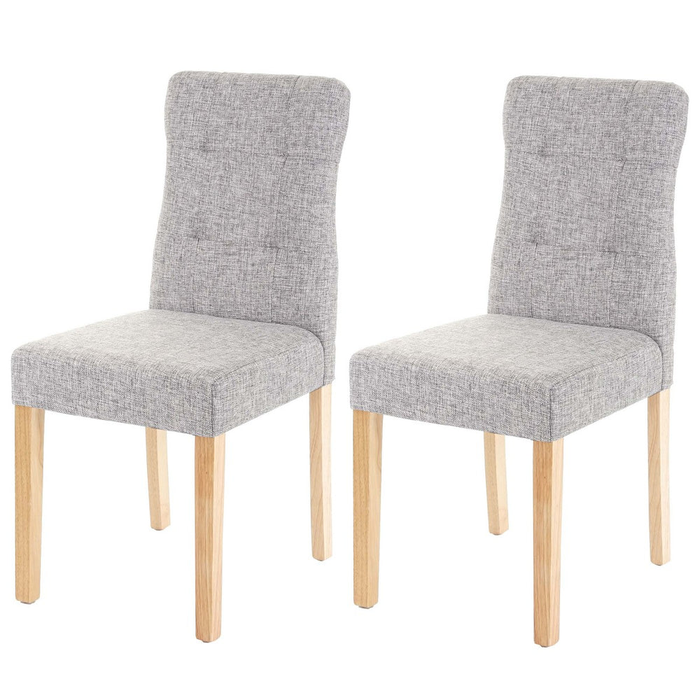 2x Esszimmerstuhl Stoff/Textil grau helle Beine