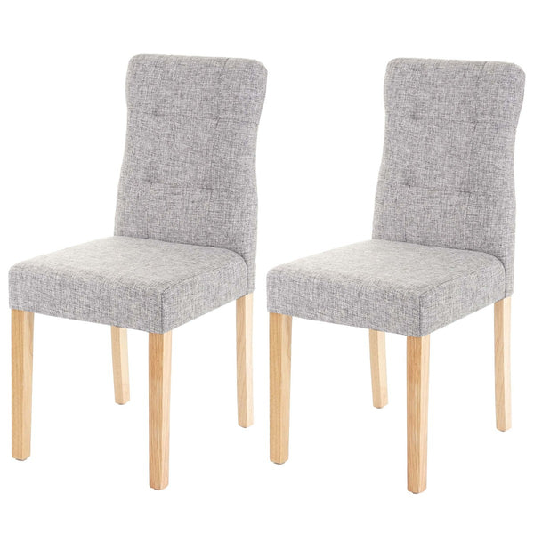 2x Esszimmerstuhl Stoff/Textil grau helle Beine