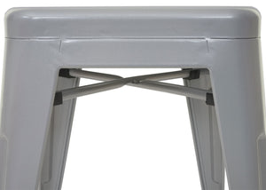 2x Hocker Sitzhocker Metall Industriedesign stapelbar grau