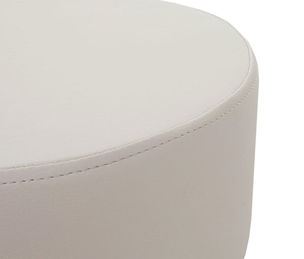 2x Hocker Sitzhocker höhenverstellbar Ø 35cm Kunstleder, creme