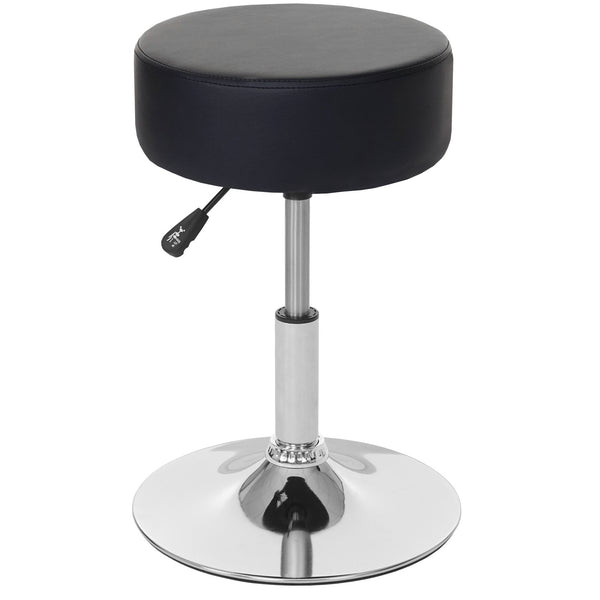 2x Hocker Sitzhocker höhenverstellbar Ø 35cm Kunstleder, schwarz