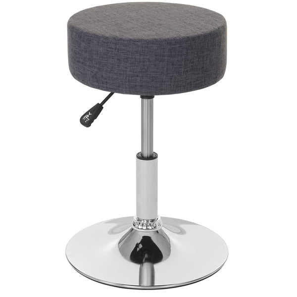 2x Hocker Sitzhocker höhenverstellbar Ø 35cm Textil, grau