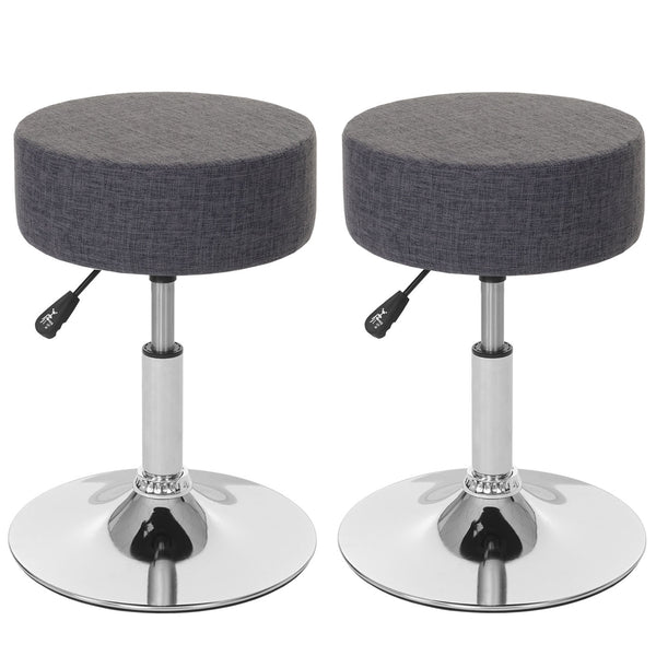 2x Hocker Sitzhocker höhenverstellbar Ø 35cm Textil, grau