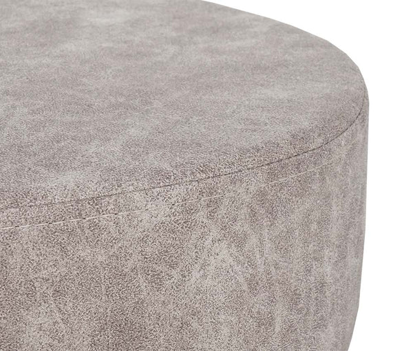 2x Hocker Sitzhocker höhenverstellbar Ø 35cm vintage grau Wildlederimitat
