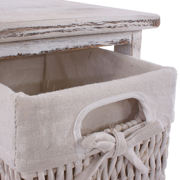 2x Shabby Kommode 3 Schubladen ~ weiss