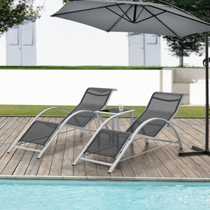 2x Liegestuhl Gartenmöbelset Caltabellotta 3-tlg.