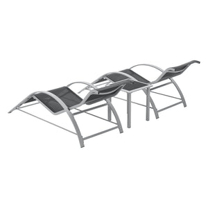 2x Liegestuhl Gartenmöbelset Caltabellotta 3-tlg.