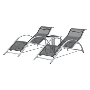 2x Liegestuhl Gartenmöbelset Caltabellotta 3-tlg.