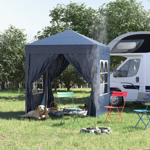 2x2m Faltpavillon mit Fenster & Tür wetterfest