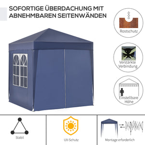 2x2m Faltpavillon mit Fenster & Tür wetterfest