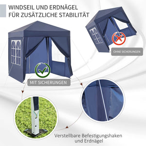 2x2m Faltpavillon mit Fenster & Tür wetterfest