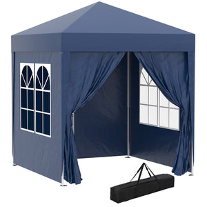 2x2m Faltpavillon mit Fenster & Tür wetterfest
