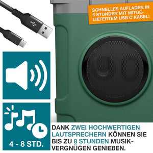 3-in-1 Musikkühlbox mit Bluetooth 21l tragbar & stylisch