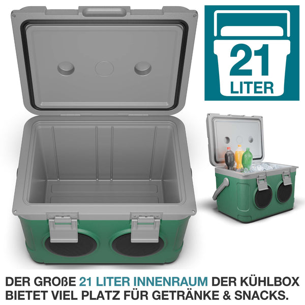3-in-1 Musikkühlbox mit Bluetooth 21l tragbar & stylisch