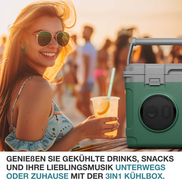 3-in-1 Musikkühlbox mit Bluetooth 21l tragbar & stylisch