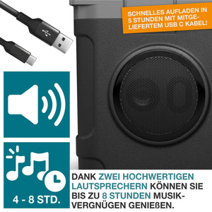 3-in-1 Musikkühlbox mit Bluetooth 21l tragbar & stylisch