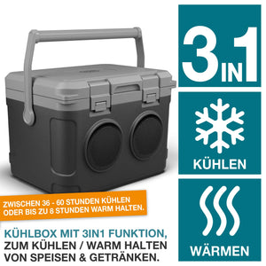 3-in-1 Musikkühlbox mit Bluetooth 21l tragbar & stylisch