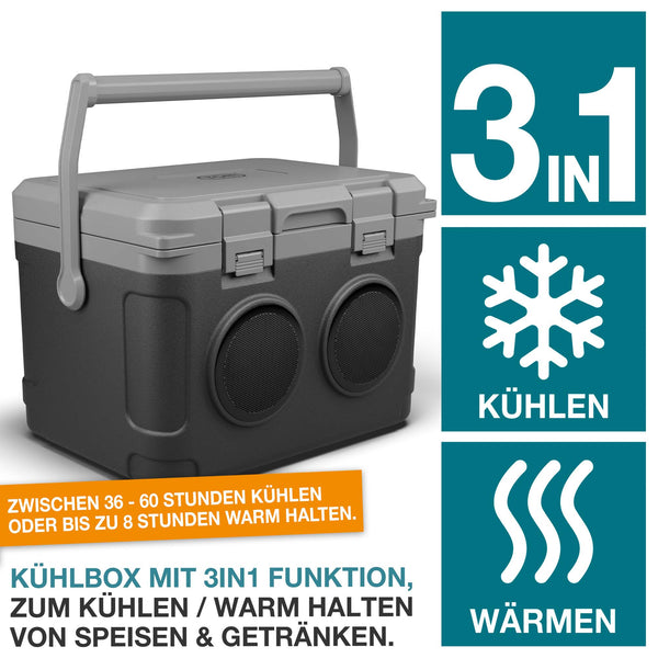 3-in-1 Musikkühlbox mit Bluetooth 21l tragbar & stylisch