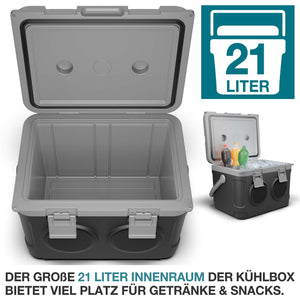 3-in-1 Musikkühlbox mit Bluetooth 21l tragbar & stylisch