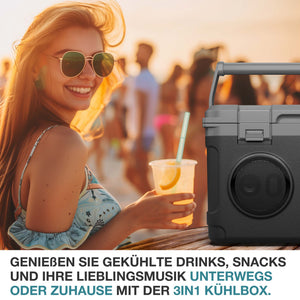 3-in-1 Musikkühlbox mit Bluetooth 21l tragbar & stylisch