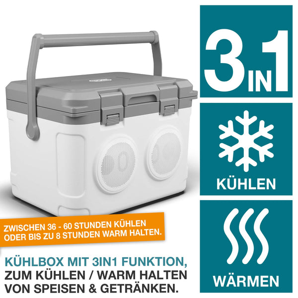 3-in-1 Musikkühlbox mit Bluetooth 21l tragbar & stylisch