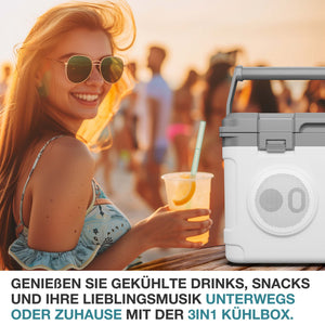 3-in-1 Musikkühlbox mit Bluetooth 21l tragbar & stylisch