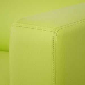 3-Sitzer Loungesofa aus Kunstleder hellgrün