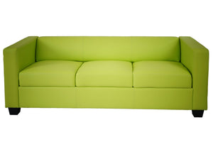 3-Sitzer Loungesofa aus Kunstleder hellgrün