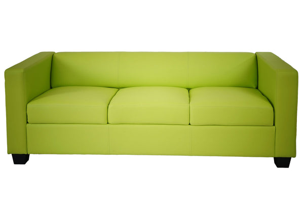 3-Sitzer Loungesofa aus Kunstleder hellgrün