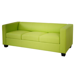 3-Sitzer Loungesofa aus Kunstleder hellgrün