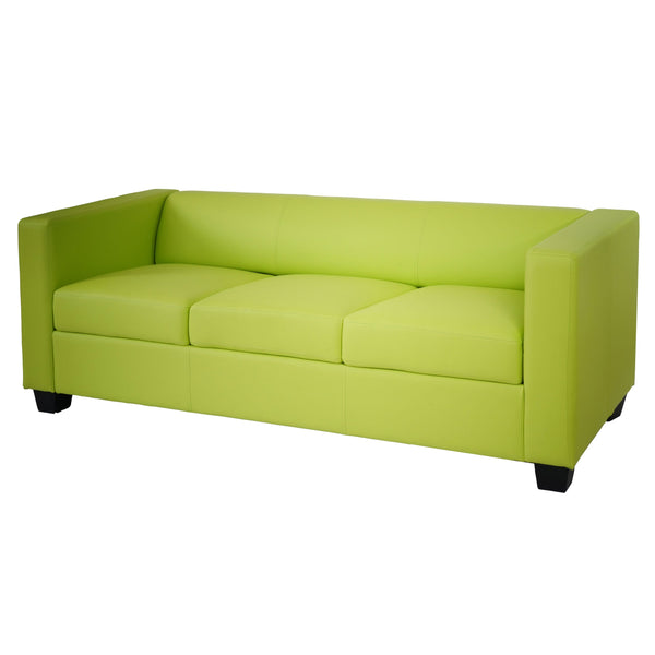 3-Sitzer Loungesofa aus Kunstleder hellgrün