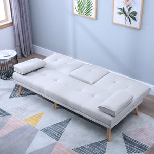 3-Sitzer Sofa Schlafcouch Gästebett 181x77x72cm Hellgrau