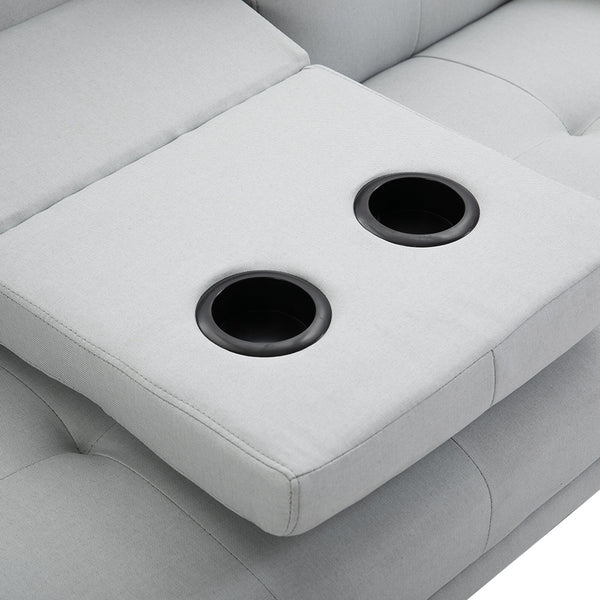 3-Sitzer Sofa Schlafcouch Gästebett 181x77x72cm Hellgrau