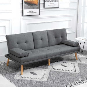 3-Sitzer Sofa Gästebett mit Becherhalter Dunkelgrau