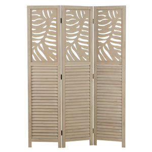Paravent en bois à 3 panneaux, beige