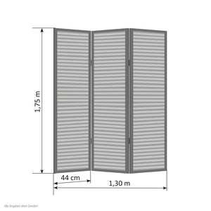 3-panel wooden room divider, brown