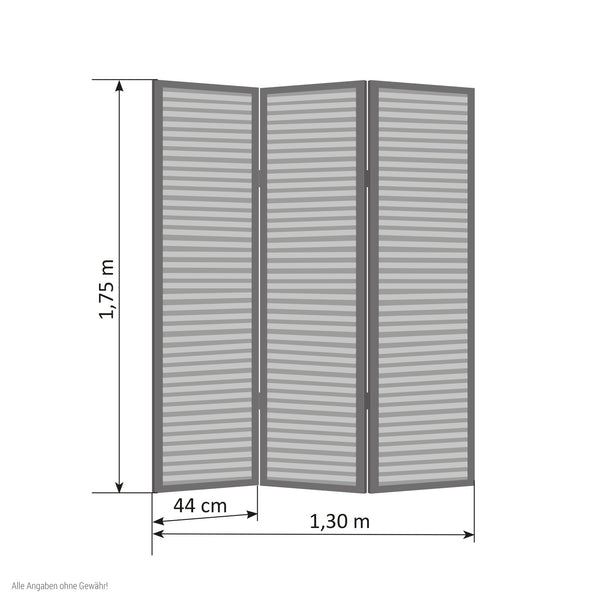 3-panel wooden room divider, brown