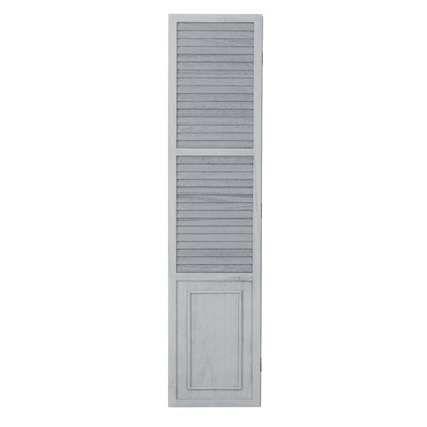 Paravent en bois à 3 panneaux, gris