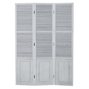 Paravent en bois à 3 panneaux, gris