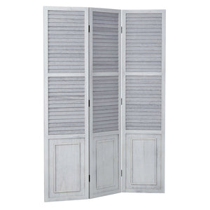 Paravent en bois à 3 panneaux, gris